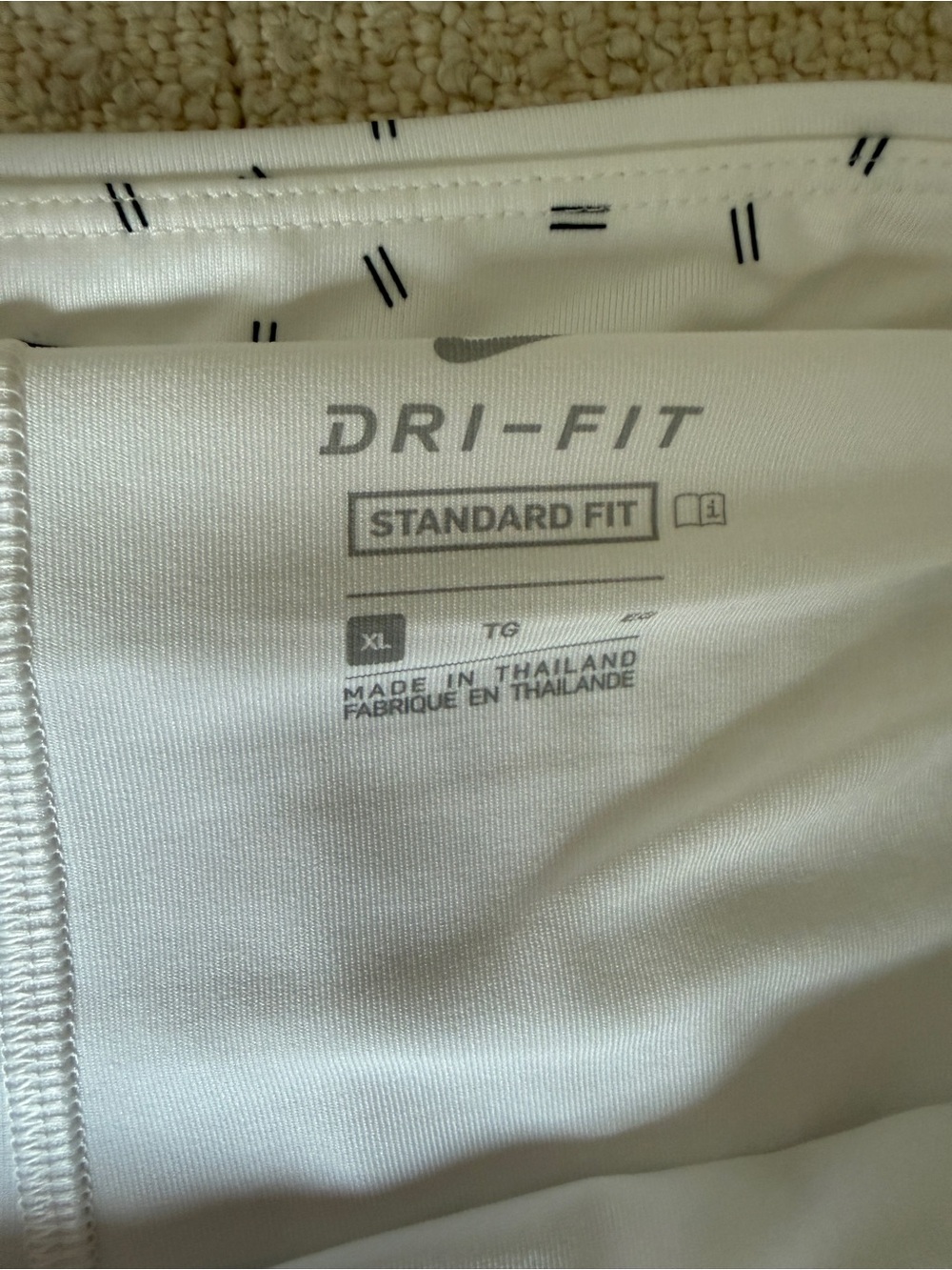 Nike Girls White Dri-FIT Athletic Skirt with Black Micro Print XL - Picture 3 of 4